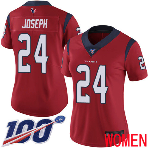 Houston Texans Limited Red Women Johnathan Joseph Alternate Jersey NFL Football 24 100th Season Vapor Untouchable